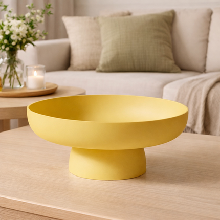 Retro Ceramic Fruit Bowl with Raised Pedestal Design | Stylish Serving Bowl for Kitchen Counter Display
